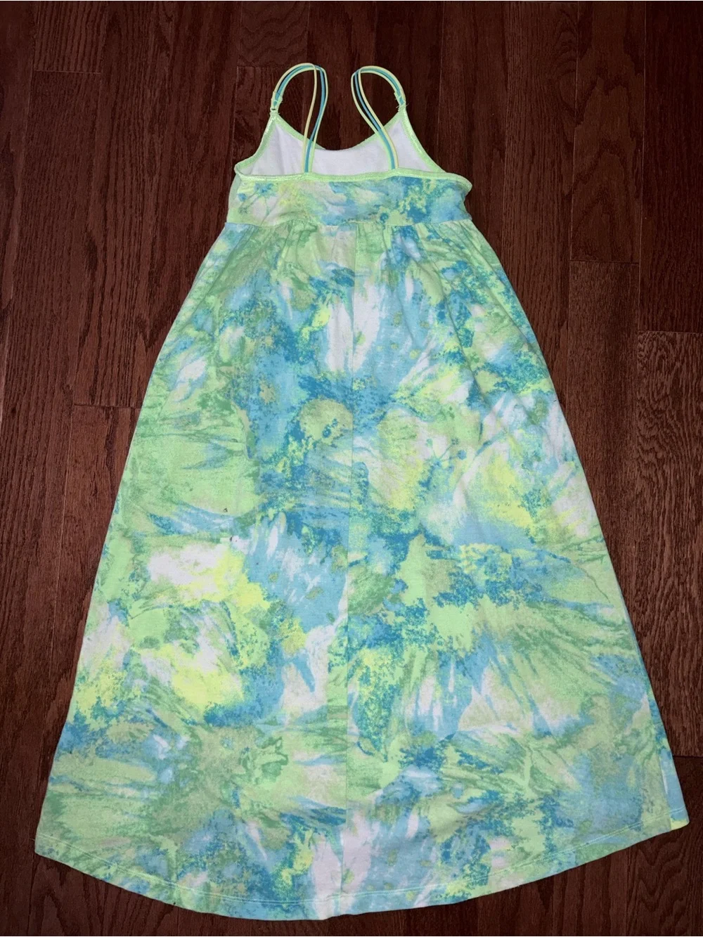 SO Girls' Tie-Dye Tank Maxi Dress - Green Blue Sz 7